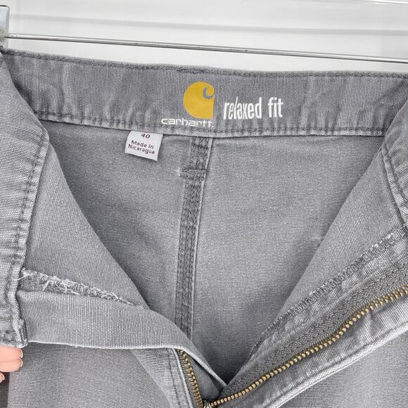 Vintage Y2K Carhartt Relaxed Fit Shorts Size 40 102514-039 Gray Work Wear Skate - Picture 5 of 7